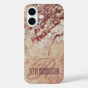 Rose Gold Marble iPhone 16 Case