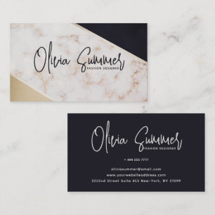 Rose Gold Marble Champagne Texture Business Card