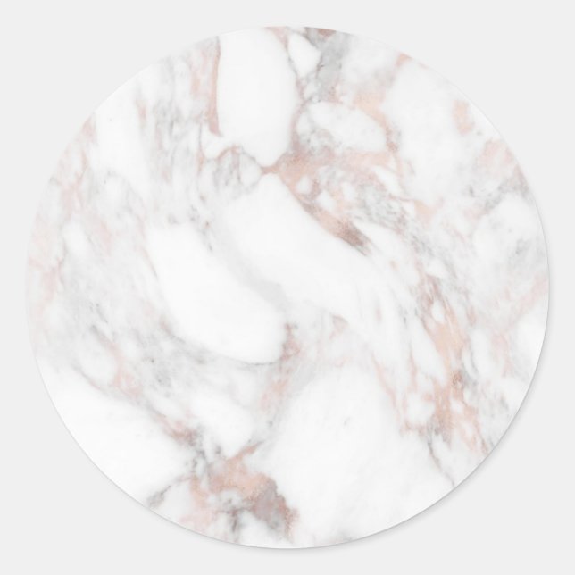 Rose Gold Marble Custom Classic Blank Template Round Sticker (Front)