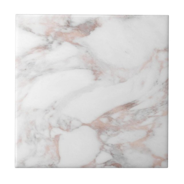 Rose Gold Marble Custom Template Trendy Elegant Ceramic Tile (Front)