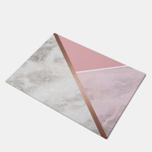 Rose Gold Marble Effect Door Mat