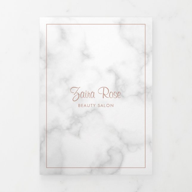 Rose Gold Marble Elegant Business Trifold Brochure (Cover)