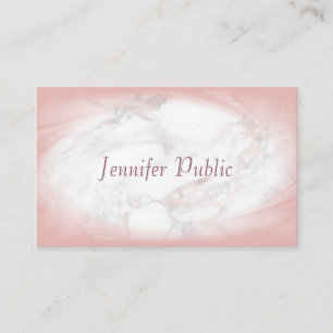 Rose Gold Marble Elegant Handwritten Script Modern Business Card