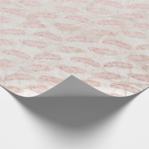 Rose Gold Marble Feather Wrapping Paper