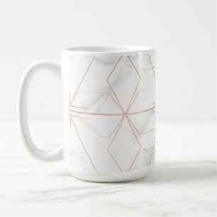 Rose Gold Marble Geometric Pattern Coffee Mug