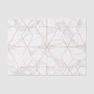 Rose Gold Marble Geometric Pattern Tissue Paper