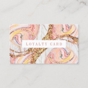 Rose Gold Marble Lashes Brow Makeup Artist Loyalty Card