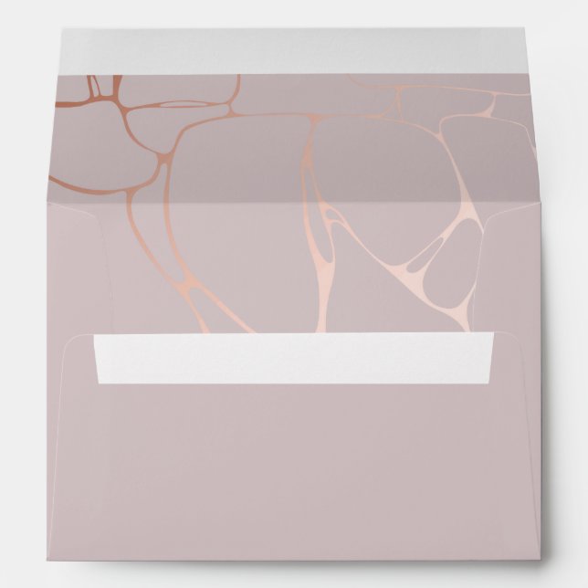 Rose Gold Marble Lined Rose Coloured Envelope (Back (Bottom))