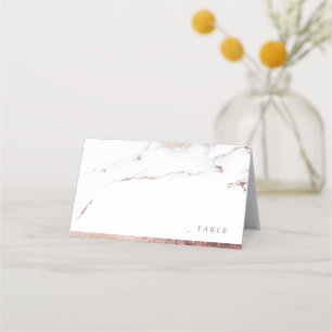 Rose gold marble luxury modern wedding place cards