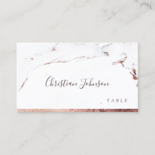 Rose gold marble luxury modern wedding place cards