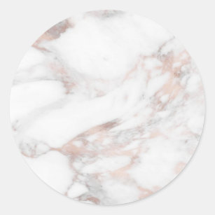 Rose Gold Marble Modern Elegant Blank Template Classic Round Sticker