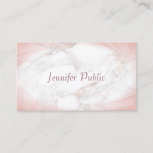 Rose Gold Marble Modern Elegant Handwritten Script Business Card