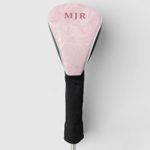 Rose Gold Marble   Monogram Personalised Golf Head Cover