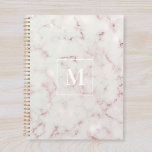 Rose Gold Marble Monogram Planner<br><div class="desc">Custom-designed planner notebook featuring modern stylish rose gold and pink marble with personalised monogram.</div>