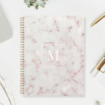 Rose Gold Marble Monogram Planner<br><div class="desc">Custom-designed planner notebook featuring modern stylish rose gold and pink marble with personalised monogram.</div>