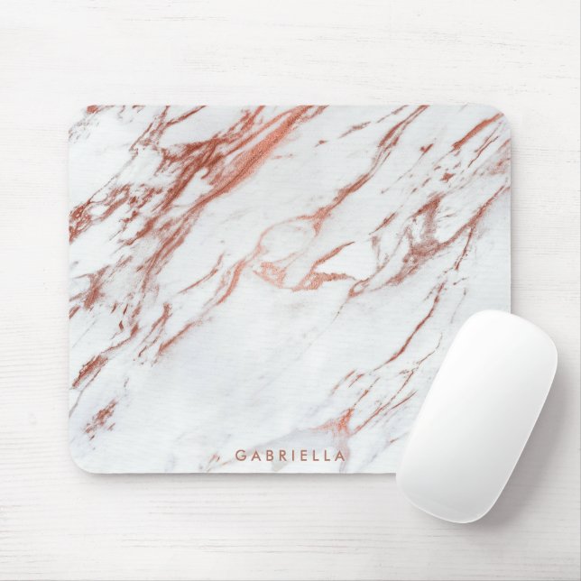 Rose Gold Marble Mouse Pad (With Mouse)