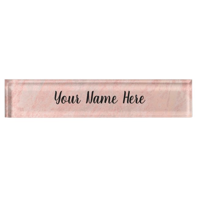 Rose Gold Marble Nameplate (Front)