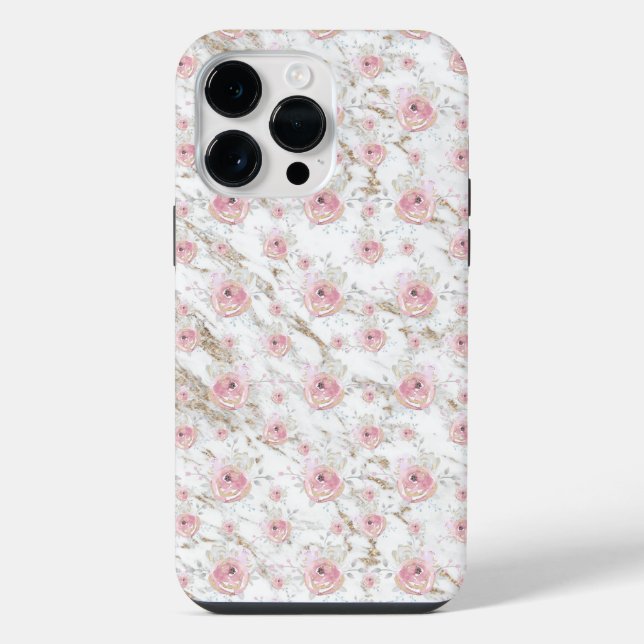 Rose Gold Marble Pattern iPhone Case (Back)