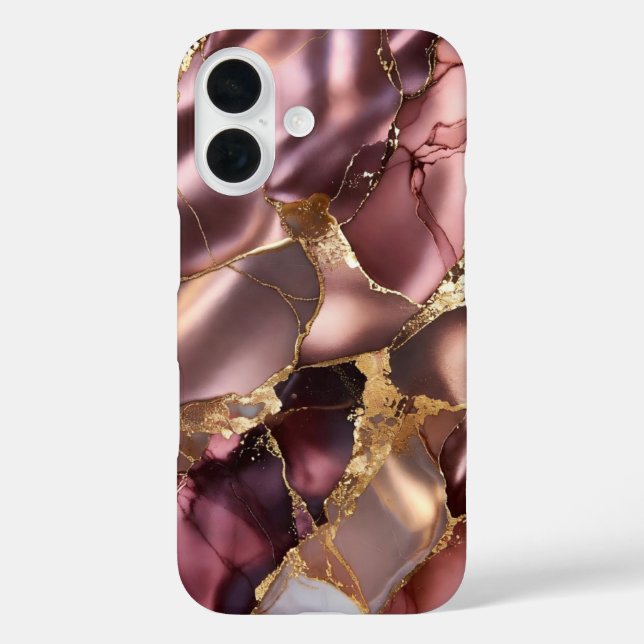 Rose Gold Marble Phone Case Luxury Abstract (Back)