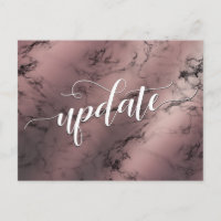 Rose Gold Marble Postponed Wedding Update Notice