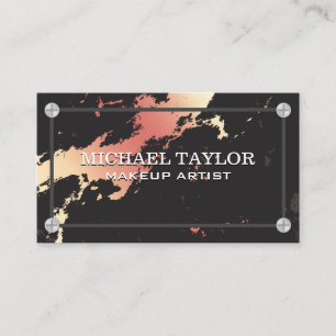 Rose Gold Marble Screws Business Card