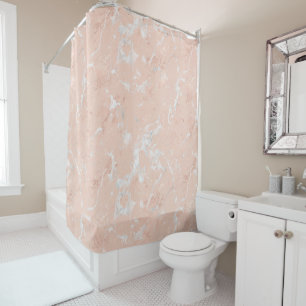 Rose Gold Marble Shower Curtain