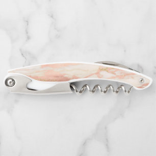 Rose Gold Marble Stone Elegant Pretty Corkscrew