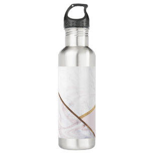 Rose Gold Marble Swirl & Blush Pink Bronze Glam 710 Ml Water Bottle