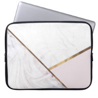 Rose Gold Marble Swirl & Blush Pink Bronze Glam