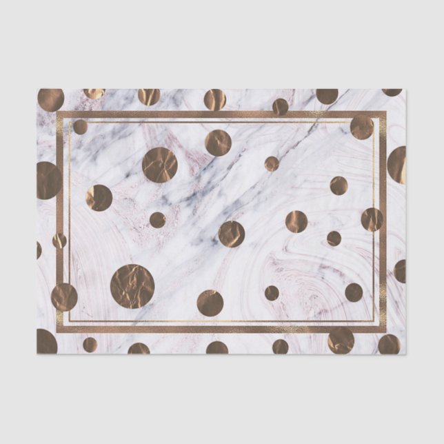 Rose Gold Marble Swirl Bronze Copper Trendy Party Tissue Paper (Front)