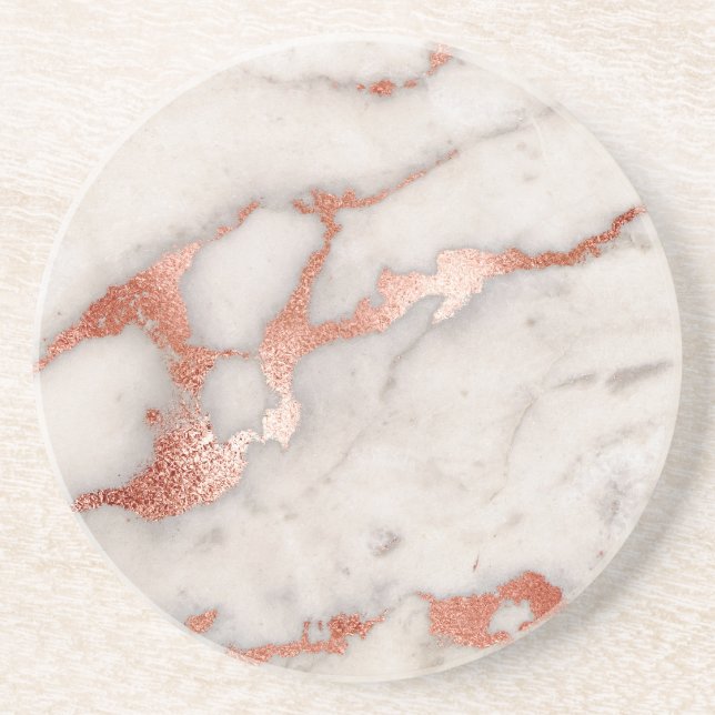 Rose Gold Marble Texture Coaster (Front)