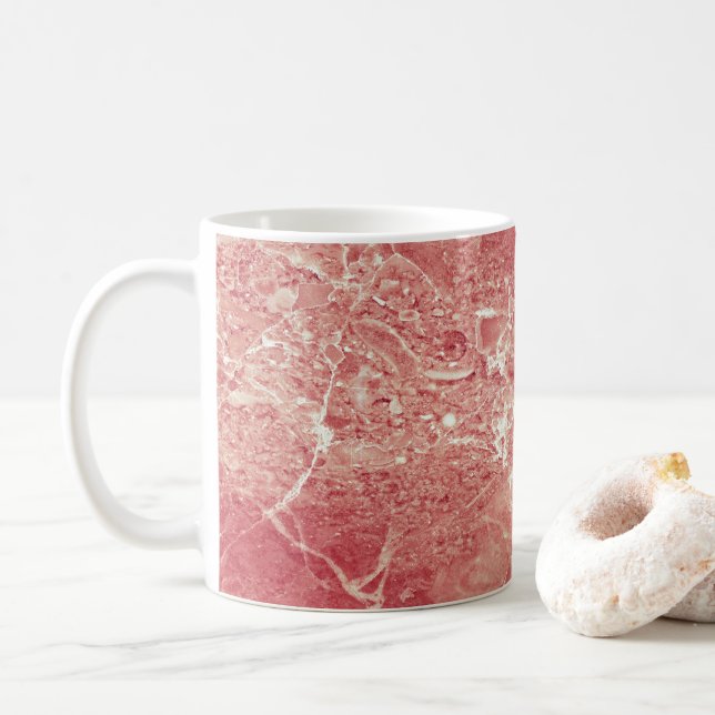 Rose Gold Marble Texture Coffee Mug (With Donut)