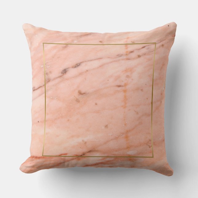 Rose-gold marble texture cushion (Front)