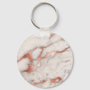 Rose Gold Marble Texture Key Ring