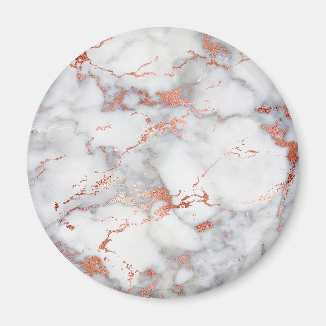 rose gold marble texture magnet (Front)