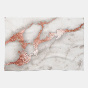 Rose Gold Marble Texture Tea Towel