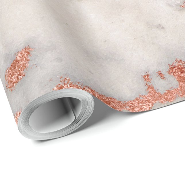 Rose Gold Marble Texture Wrapping Paper (Roll Corner)
