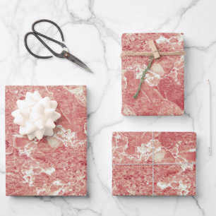Rose Gold Marble Texture Wrapping Paper Sheet