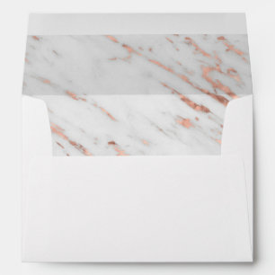 Rose Gold Marble Wedding Invitation Envelopes