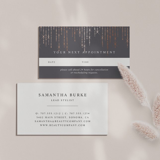Rose Gold Marquee Appointment Cards (Creator Uploaded)