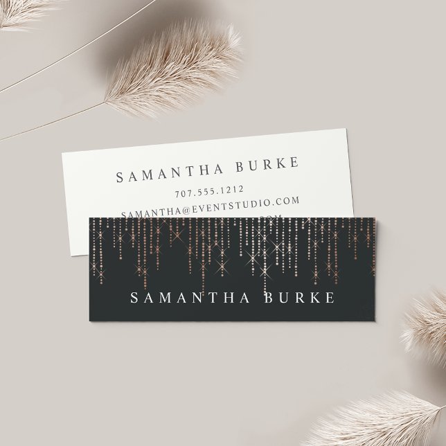 Rose Gold Marquee Mini Business Card (Creator Uploaded)
