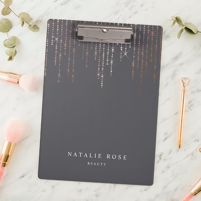 Rose Gold Marquee Personalised Clipboard (Creator Uploaded)
