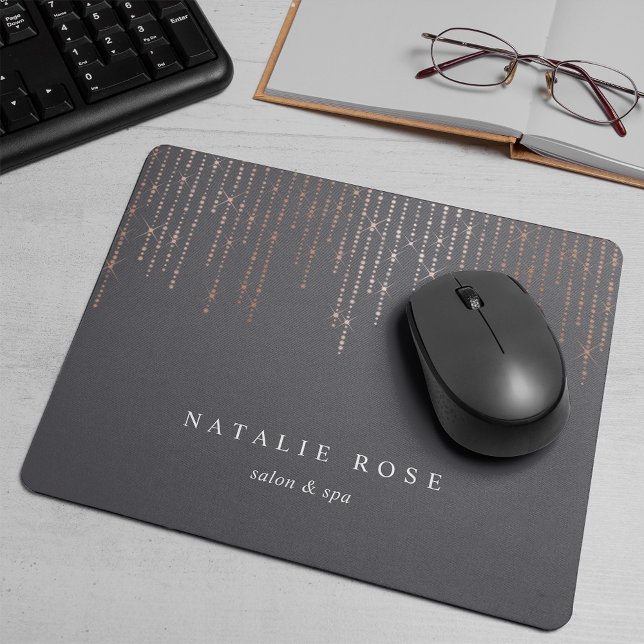 Rose Gold Marquee Personalised Mouse Pad (Creator Uploaded)