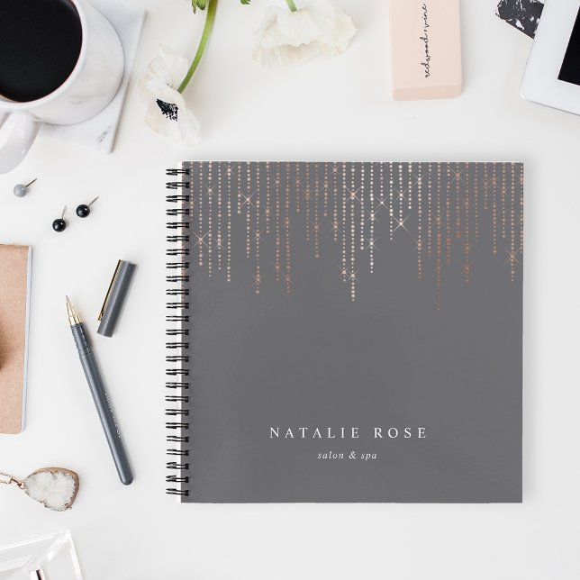 Rose Gold Marquee Personalised Notebook (Creator Uploaded)