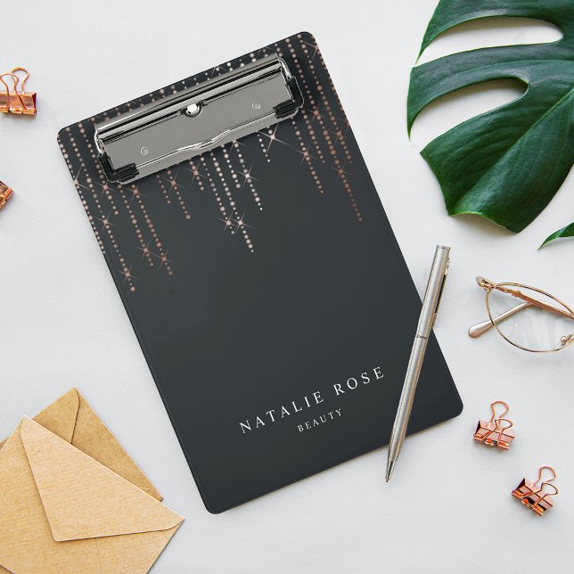 Rose Gold Marquee Personalized Mini Clipboard (Creator Uploaded)