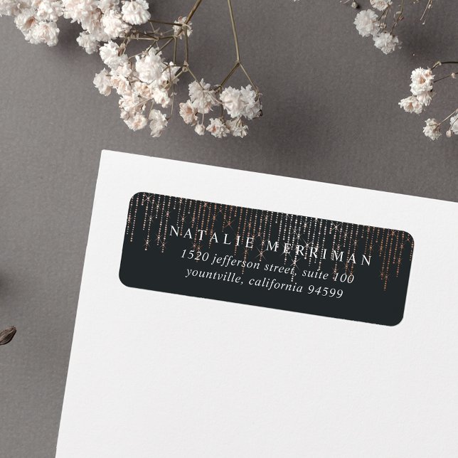 Rose Gold Marquee Return Address Label (Creator Uploaded)