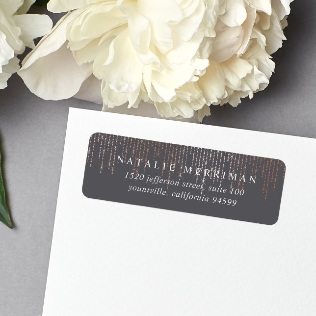 Rose Gold Marquee Return Address Label (Creator Uploaded)