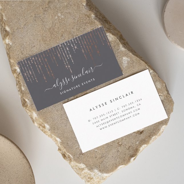 Rose Gold Marquee Signature Business Card (Creator Uploaded)