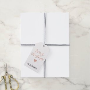 Rose Gold Merry Christmas Gift Tag