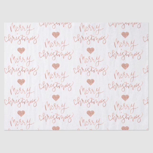 Rose Gold Merry Christmas Tissue Paper (Front)
